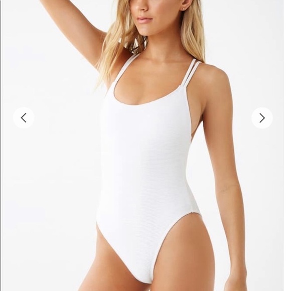 White ribbed one piece Clearance